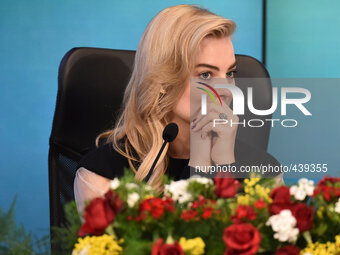 Margot Robbie attends Sanremo 2015 Press Conference during the 65th Festival della Canzone Italiana 2015 at Teatro Ariston on February 14, 2...