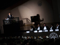 Politecnico of Turin, academic year 2014/2015 open ceremony in the presence of the Prime Minister, Matteo Renzi on February 18, 2015 in Turi...