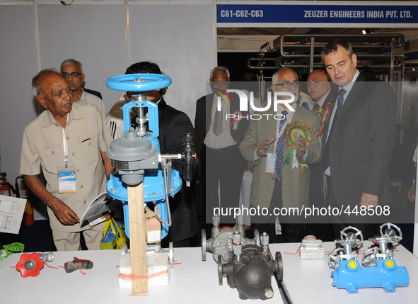 Dr.Jeremy P hill President ,International Dairy Federation  along Mr T K Mukhopadhyay  after the inauguration visit Exhibition Stall on at S...