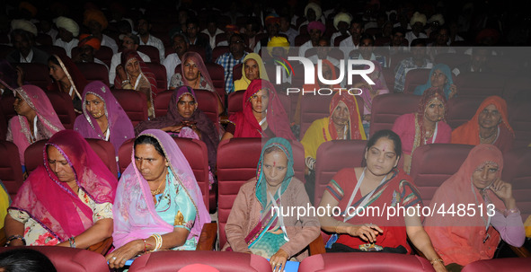 Mass Rajasthani Farmers  participates 43rd Dairy Industry Conferences at Science City Auditorium on February 19,2015 in Kolkata,India. 