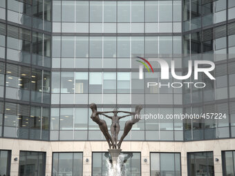 Statues standing, outside of the headquarters of Peel Holdings  in Trafford, near Manchester,  on Wednesday 24th February 2015.
The holding...