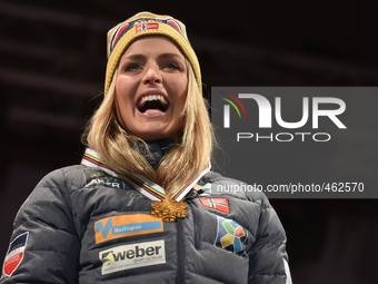 CROSS-COUNTRY - 30km, Ladies (Classic)
Mass Start podium - Norway's Therese Johaug.
FIS Nordic World Ski Championship 2015 in Falun, Sweden....