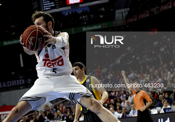 Real Madrid's Spanish player Rudy Fernandez during the Liga Endesa Basket 2014/15 match between Real Madrid and Iberostar Tenerife, at Palac...