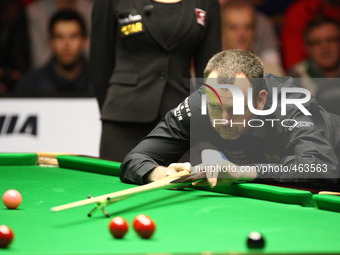 Gdynia, Poland 1st, March 2015 Final game of PTC Gdynia Snooker Polish Open 2015 between Neil Robertson and  Mark Williams at Gdynia Arena s...