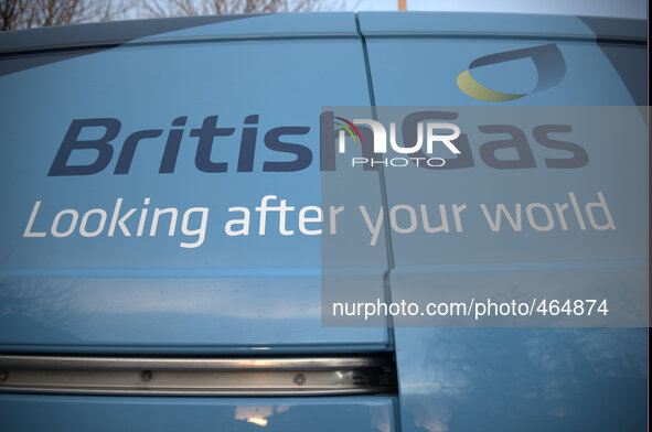 The logo of the UK energy firm British Gas, a subsidiary of the multinational firm Centrica. Manchester, UK, 2nd March 2015 