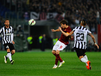 Vidal e Ljajic during the Serie A match between AS Roma and Juventus FC at Olympic Stadium, Italy on March 02, 2015. (