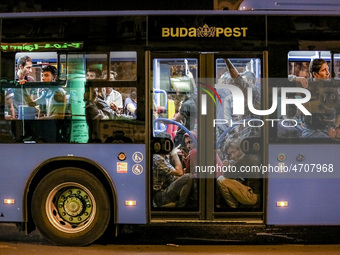 Hundreds of migrants depart in buses from Budapest Keleti railway station in Budapest, Hungary, September 5, 2015. A record number of refuge...