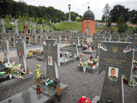 Graves of fallen soldiers of the Ukrainian Army during the War in Donbass area, at the Lychakiv Cemetery in Lviv, Ukraine on 17 July 2019. (...