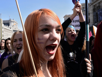 Thousands of persons celebrate for the streets of Madrid the International Day of the Woman in Madrid on March 8, 2015.
 (