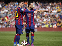 BARCELONA - march 08- SPAIN: Leo Messi and Xavi Hernandez in the match between FC Barcelona and Rayo Vallecano, for the week 26 of the spani...