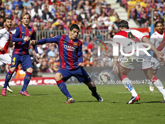 BARCELONA - march 08- SPAIN: Luis Suarez and Amaya in the match between FC Barcelona and Rayo Vallecano, for the week 26 of the spanish leag...