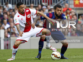 BARCELONA - march 08- SPAIN: Dani Alves and Aquino in the match between FC Barcelona and Rayo Vallecano, for the week 26 of the spanish leag...