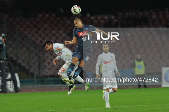 Gokhan Inler of SSC Napoli during the italian Serie A football match between SSC Napoli and FC Internazionale at San Paolo Stadium on 8 Marc...