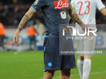 Marek Hamsik of SSC Napoli celebrates after scoring during the italian Serie A football match between SSC Napoli and FC Internazionale at Sa...