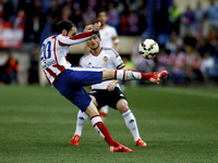Atletico de Madrid's Spanish Defender Juanfran Torres during the Spanish League 2014/15 match between Atletico de Madrid and Valencia, at Vi...