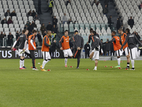 The Juventus team before the Serie A match between Juventus FC and U.S. Sassuolo at Juventus Stafium  on march 9, 2015 in Torino, Italy.  (