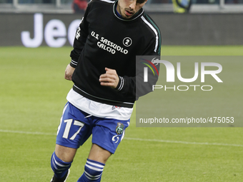 Nicola Sansone before the Serie A match between Juventus FC and U.S. Sassuolo at Juventus Stafium  on march 9, 2015 in Torino, Italy.  (