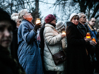 In Bydgoszcz, Poland on March 10, 2015 about two dozen people came together to commemorate Polish leaders who died in the 2010 plane crash i...