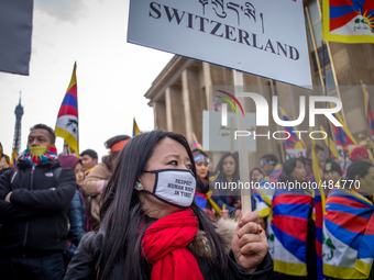 Respect Human Right in Tibet during a European rally marking a failed 1959 uprising against China on March 14, 2015 in Paris. That uprising...