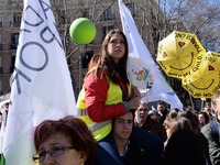 Anti-abortion protest in Madrid, Spain on March 14, 2015. Thousands against abortion have organized the protest under the motto 'For life, w...