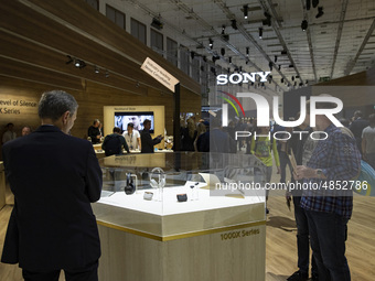 Sony boot during the international electronics and innovation fair IFA in Berlin on September 10, 2019. (