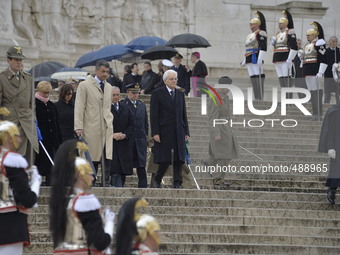 Italy, Rome: The most important political leaders of Italy take part of the celebration for the 154th anniversary of Italian unification on...