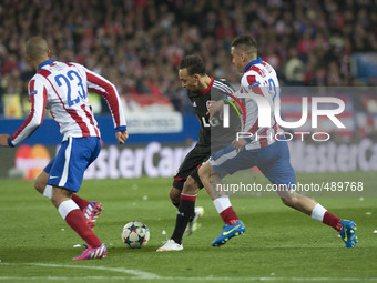 Miranda of Atletico Madrid  during the UEFA Champions League round of 16 match between Club Atletico de Madrid and Bayer 04 Leverkusen at Vi...