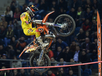 A rider performs during Maxxis Highest Air competition at the opening day of Diverse NIGHT of the JUMPs in Krakow's Arena. Krakow, Poland. F...