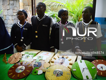 School students presenting their Innovations to the Judges  during the National Company Of The Year 2019 Empower Nigerian Youths Through Inv...