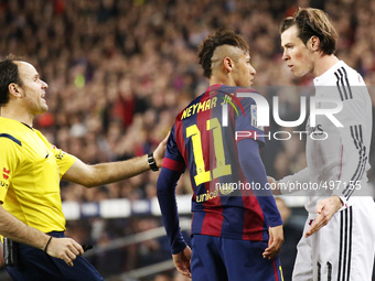 BARCELONA - jmarch 22- SPAIN: Neymar Jr. and Gareth Bale in the match between FC Barcelona and Real Madrid, for the week 28 of the Liga BBVA...