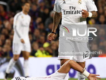 BARCELONA - jmarch 22- SPAIN: Marcelo and Pepe in the match between FC Barcelona and Real Madrid, for the week 28 of the Liga BBVA, played a...