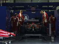 Scuderia Ferrari F1 Team car is under official inspection by FIA ahead of Malaysian Formula One Grand Prix at Sepang Interational Circuit (S...