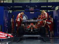 Scuderia Ferrari F1 Team car is under official inspection by FIA ahead of Malaysian Formula One Grand Prix at Sepang Interational Circuit (S...
