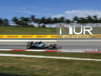 German Nico Rosberg of Mercedes AMG Petronas F1 Team in action during first practice session of Malaysian Formula One Grand Prix at Sepang I...