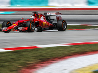 German Sebastian Vettel of Scuderia Ferrari in action during first practice session of Malaysian Formula One Grand Prix at Sepang Interation...
