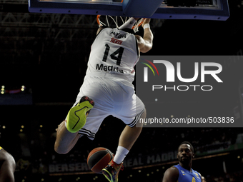 Real Madrid's Mexican player Gustavo Ayon during the Turkish Airlines Euroleague 2014/15 match between Real Madrid and Maccabi Tel Aviv, at...