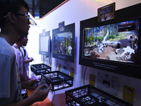People play online games at the Thailand Game Show 2019 in Bangkok, Thailand. 26 October, 2019. (