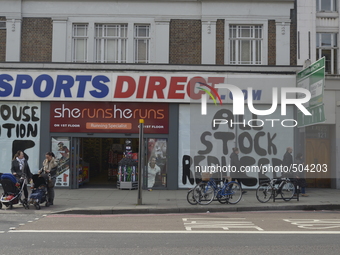 A Sports Direct retail outlet store, in Camden, London, liquidating its stock on Friday 27th March 2015. (