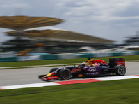 Australian Daniel Ricciardo of Infiniti Red Bull Racing in action during third practice session of the Malaysian Formula One Grand Prix at S...