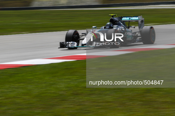 German Nico Rosberg of Mercedes AMG Petronas F1 Team in action during third practice session of the Malaysian Formula One Grand Prix at Sepa...