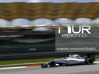 Finnish Valtteri Bottas of Williams Martini Racing in action during third practice session of the Malaysian Formula One Grand Prix at Sepang...