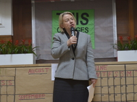 Natalie Bennett, the leader of The Green Party of England and Wales, speaking at the 'This Changes Everything' Conference on Saturday 28th M...