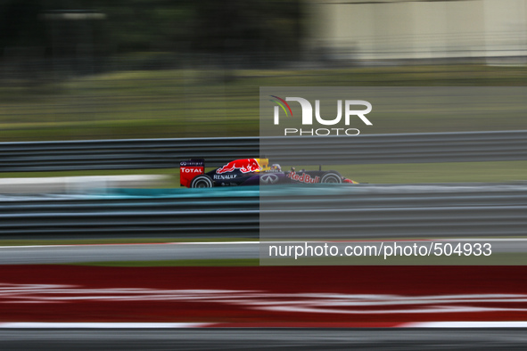 Australian Daniel Ricciardo of Infiniti Red Bull Racing in action during the qualifying session of the Malaysian Formula One Grand Prix at S...
