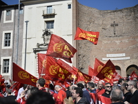 Italy. Fifteen thousand people in the national demostration - UNIONS - organized by the FIOM, Metallurgical Employees and Workers Federation...