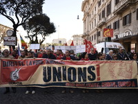 Italy. Fifteen thousand people in the national demostration - UNIONS - organized by the FIOM, Metallurgical Employees and Workers Federation...