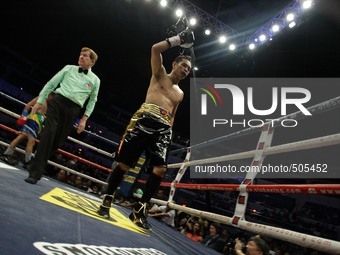 Quezon City, Philippines - Nonito Donaire of the Philippines rejoices after defeating William Prado of Brazil in their WBC NABF Super Bantam...