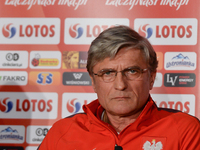 Polish football team Manager, Adam  Nawalka, during the pre-match press conference, ahead of the Euro 2016 qualifier between the Republic of...