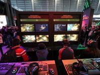 Pictures taken on October 30, 2019, during the 10th edition of the Paris Games Week, a video game show in France organized by the S.E.L.L. (...