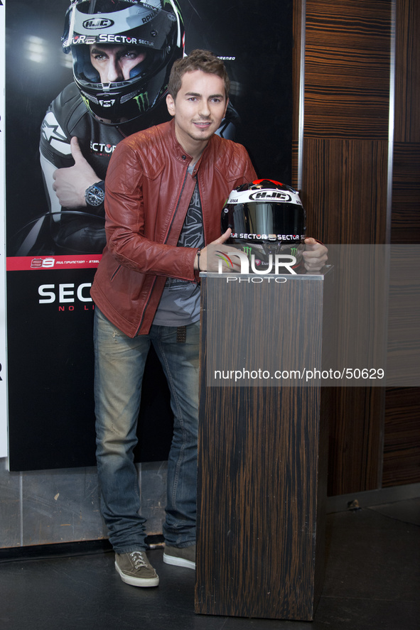 Spanish rider Jorge Lorenzo presents the new 'Sector' watch collection at the Urban Hotel on March 10, 2014 in Madrid, Spain.
Photo: Oscar...