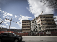 The destroyed 'House of Students' on March 31, 2015, in L'Aquila. The sixth anniversary of the L'Aquila earthquake will be marked on 06 Apri...